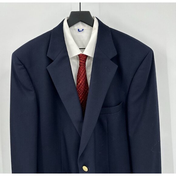 BROOKS BROTHERS 346 jacket blazer sport coat worsted wool gold buttons 46R - Picture 2 of 9